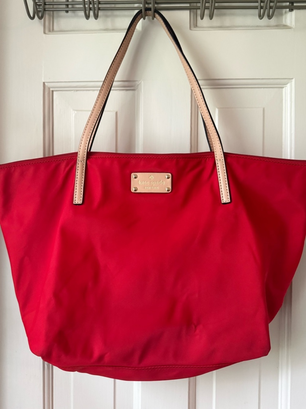 kate spade Red Tote with Cream Handles